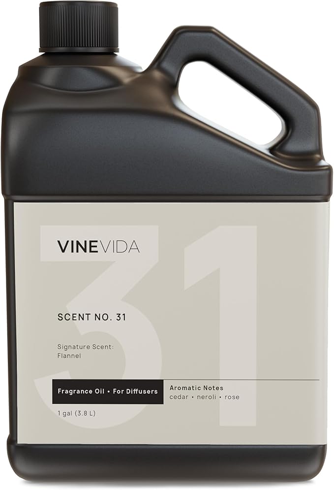 VINEVIDA [Gallon (128 Fl Oz)] Flannel Fragrance Oil for Cold Air Diffusers, Essential Oils for Diffuser Oil Refill & Air Freshener Room Spray