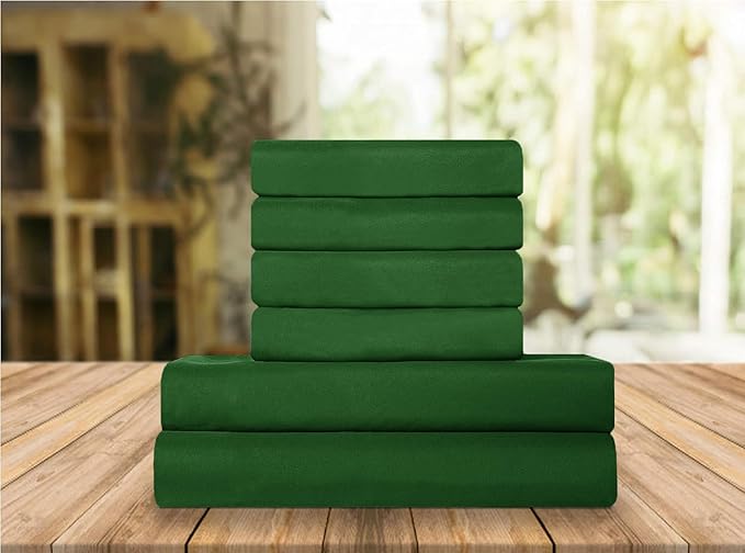 Elegant Comfort Luxury Soft Bed Sheets 1500 Premium Hotel Quality Microfiber Softness Wrinkle and Fade Resistant (6-Piece) Bedding Set, King, Hunter Green