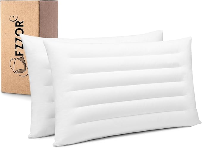 Ultra Thin Flat Pillows Standard Size Set of 2 Pack, 2 Inch Height Slim Pillows, Down Alternative Filled Low Bed Pillows for Back and Stomach Sleepers 18x26