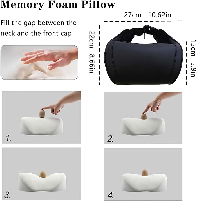 TOPABYTE Car Neck Pillow Memory Foam Automotive Seat Cushions of Headrests for Relieving Neck Stiffness Seat Neck Support Pillow, Fits All Vehicles, 2 Pieces, Black