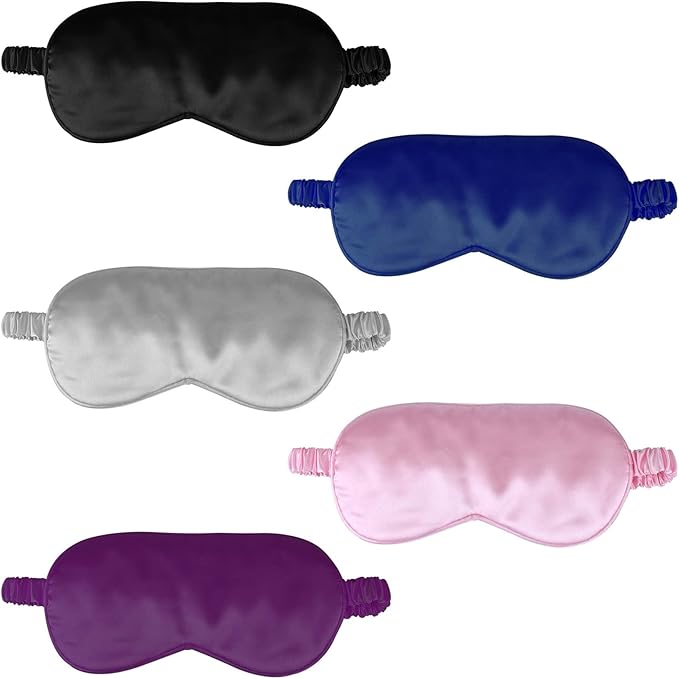 1 Pack Sleep Mask, Silk Eye Mask with Elastic Strap, Blindfold, Soft Silk Sleeping Mask for Girls, Women, Men (Grey)