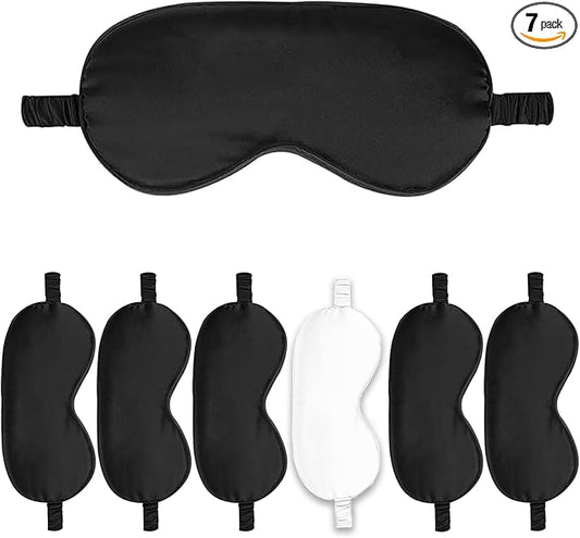 7PACK Satin Eye Mask Silk Sleep Masks Silky Blackout Eyes Covers Sleeping Blindfold Eyeshade Wedding Bridal Gift Travel Naps