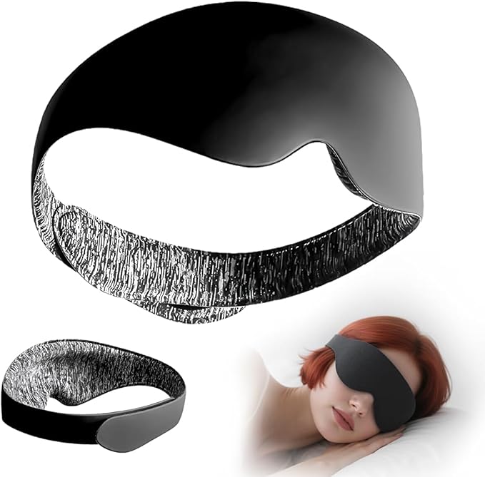 100% Light Blocking 3D Sleep Mask for Side Sleeper, Ultralight Soft Light Breathable Eye Mask for Women Men, Protable Eye Cover for Travel Flight Nap
