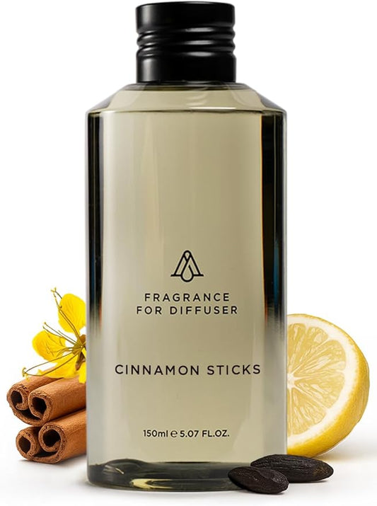 AromaPlan Hotel Scents Cinnamon Sticks 5 Fl Oz (148ml), Luxury Home and Hotel Fragrance Diffuser Oil for Aromatherapy - USA Made, Bigger Bottle, Bolder Aroma & Longer Lasting