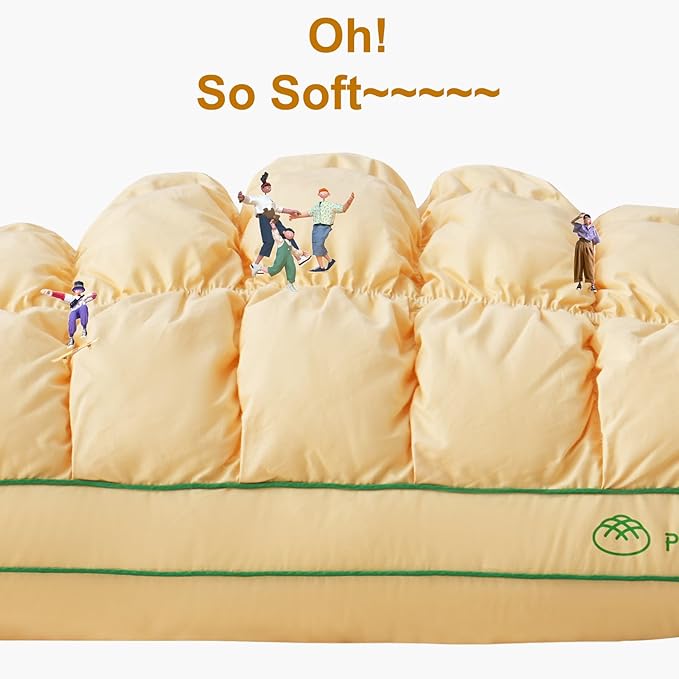 YOUR MOON Fluffy Support Bed Pillow Standard Size, Luxury Hotel Quality Bed Pillows for Side Sleeper, Super Soft Premium Down Alternative Filling Pillow for Sleeping (Yellow)