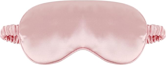 1 Pack Sleep Mask, Silk Eye Mask with Elastic Strap, Breathable Eye Mask for Sleeping,Travel, Girls, Women, Men (Pink)