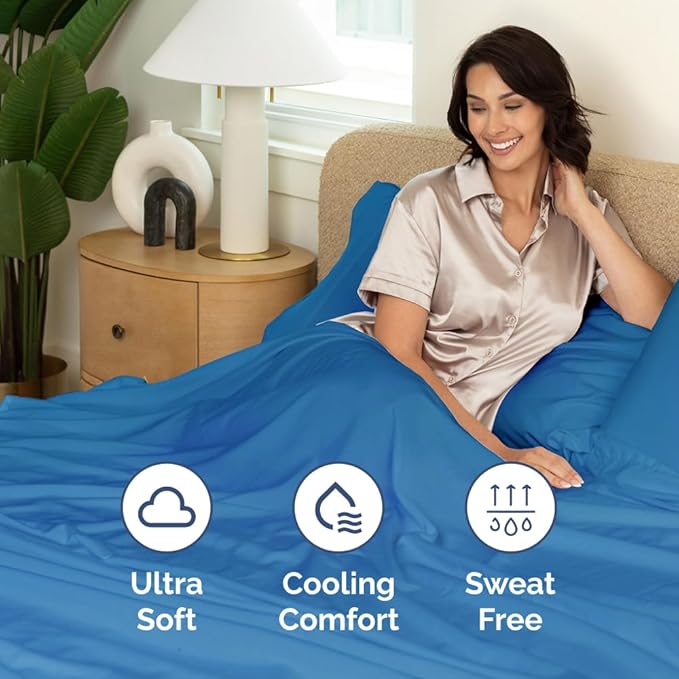 Extra Deep Full Sheet Set - 4 Piece Breathable & Cooling Bed Sheets - Easily Fits 18 to 24 inch Mattress - Ultra Soft, Wrinkle & Fade Free with Extra Deep Pockets - Hotel Luxury Bedding - Royal Blue