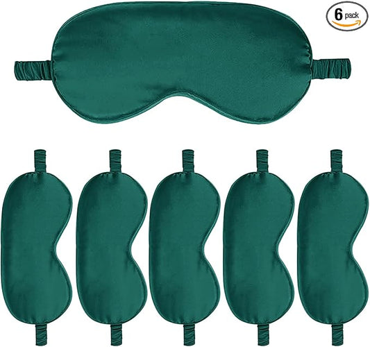 6PACK Silk Sleep Mask Satin Eye Masks Blackout Silky Eyeshade Cover Soft Blindfold Eyeshades for Women Sleeping Travel Gift