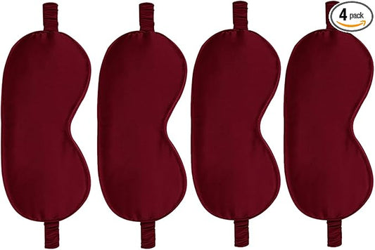 4PACK Sleep Masks Satin Eye Mask Silk Eyes Cover Silky Blindfold Blackout Eyeshade Soft Eyeshades Sleeping Covers Travel Nap