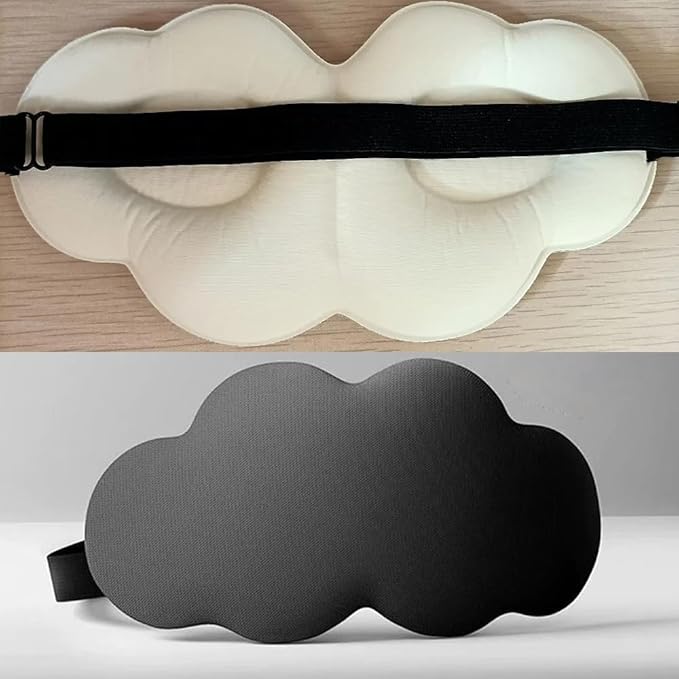 2 Pack Sleep Eye Masks 3D Contoured Cup Sleeping Mask Cloud Shaped Soft Complete Light Blocking Blindfold Sleep Mask for Back and Side Sleeper Travel Airplane Train Trip Nap