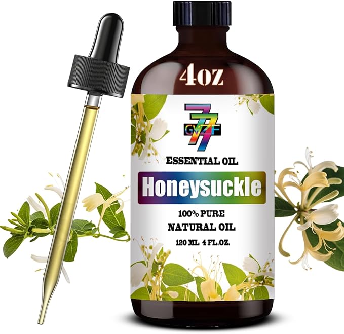 Honeysuckle Essential Oil - Honeysuckle Oils for Diffusers, Humidifiers, DIY Candles, Soap, Cleaning, Home, Office, Yoga, Massage, Gifts - 4 fl oz (120 ml) - GV77ZF
