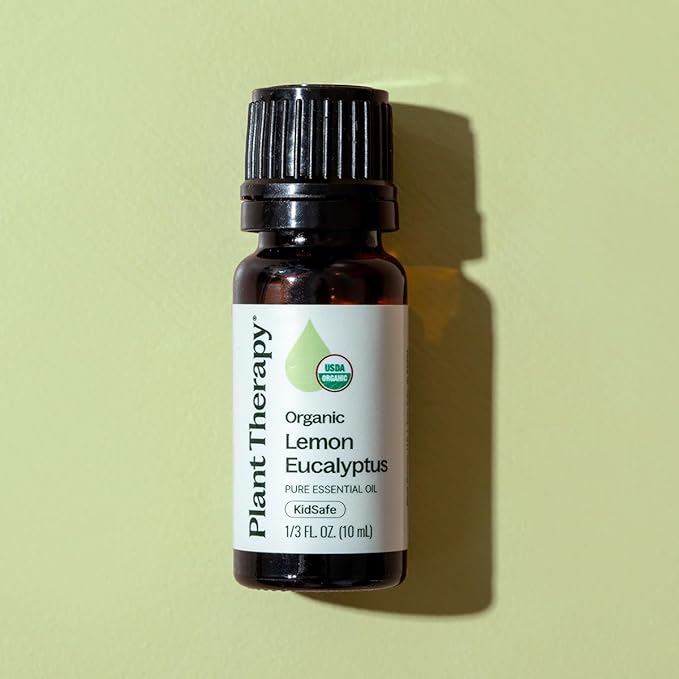 Plant Therapy Organic Lemon Eucalyptus Essential Oil 10 mL (1/3 oz) 100% Pure, USDA Certified Organic, Undiluted, Natural Aromatherapy, Fresh Scent for Deodorizing