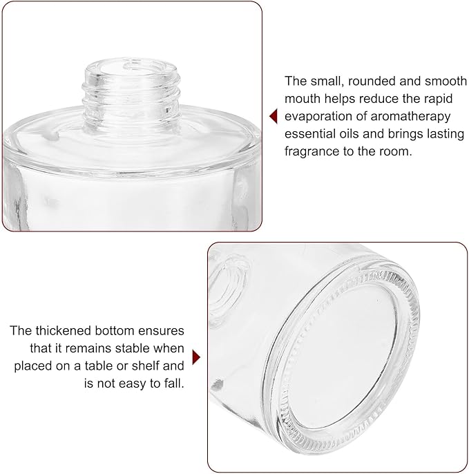 HARFINGTON 120ml/4oz Empty Glass Diffuser Bottle 3" x 2.8" Refillable Fragrance Accessories Aromatherapy Jar Container for Replacement Reed Diffuser DIY Home Bathroom Transparent