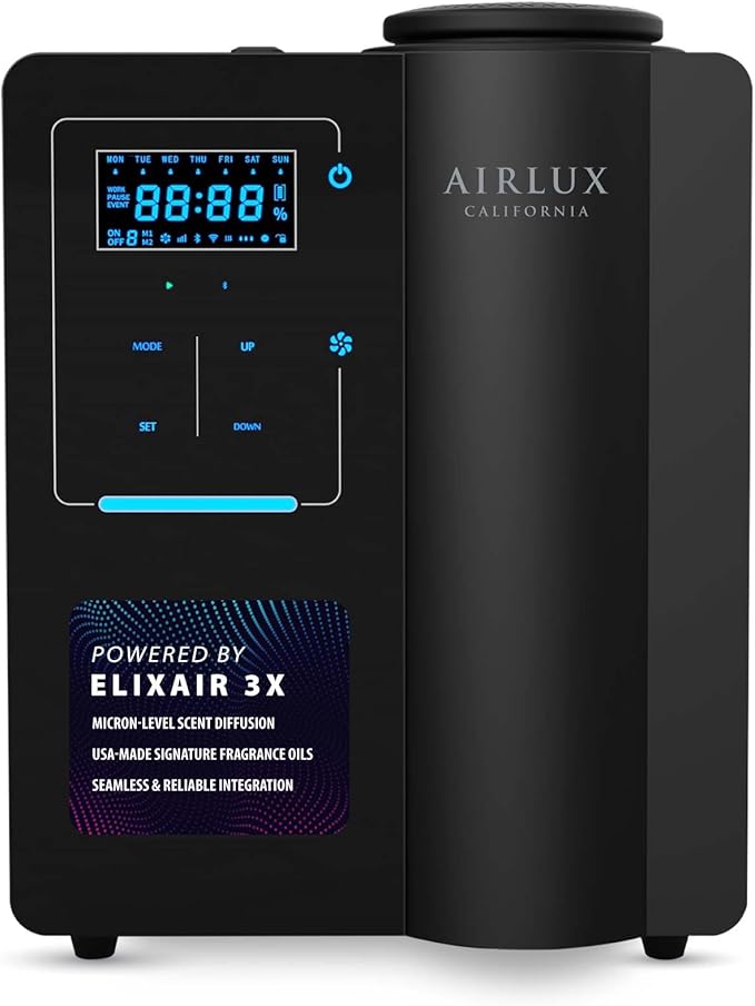 Jupiter 3000 Smart Scent Air Machine for Home, Hotel Scent Diffuser with Cold Air Elixair 3X Tech 500ML, Covers Up to 10.000 Sq. Ft, Waterless Oil Diffuser for Home, Hotel, Office, Spa (Black)
