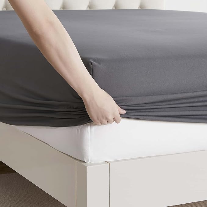 Clara Clark King Sheets, 6 Piece Set - Hotel Luxury Sheets for King Size Bed, Super Soft Bedding Set, King Size, Charcoal Gray