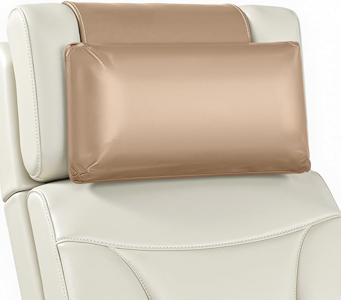 Leather Recliner Pillow, Adjustable Neck & Head Support Pillow, Pu Leather Non-Slip Headrest for Pain Relief & Relaxation, Ideal for Recliner Chair, Couch, Office Chair, Sofa
