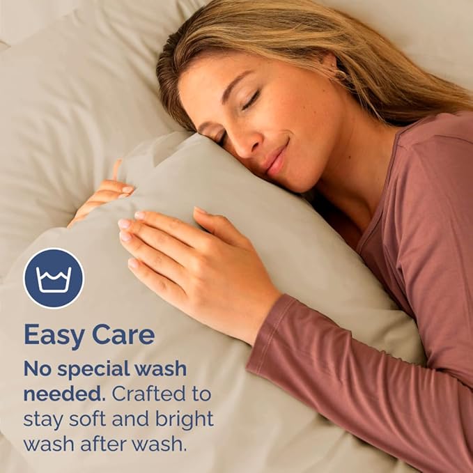King Standard Pillow Cases Set of 4 - Soft Hotel Quality Pillowcase Covers - Comfy Bedding for Women, Men, Kids & Teens - Machine Washable Pillow Protectors - 4 Piece Set - King Standard Size Wheat