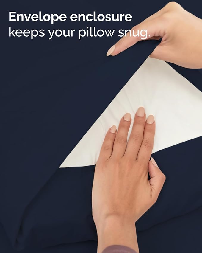 Twin 4 Piece Sheet Set - Comfy, Breathable & Cooling - Hotel Luxury Bedding for Women, Men, Kids, Teens & Children - 1 Flat & 1 Fitted Sheet & 2 Pillowcases w/ Deep Pockets - Wrinkle Free - Navy Blue