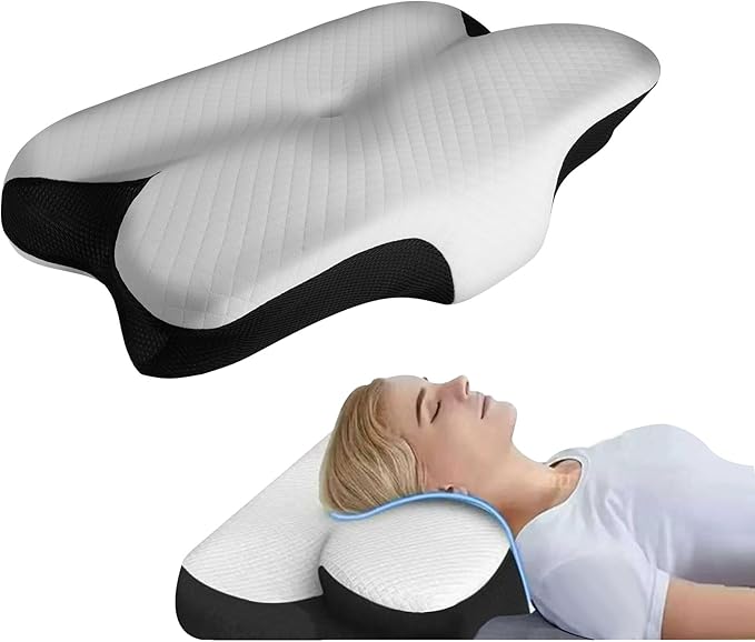 Cervical Neck Pillow for Neck Pain Relief and Sleeping, Ergonomic Contour Memory Foam Pillow with Breathable Pillowcase, Neck Support Pillow for Side, Back, Stomach