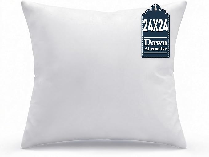 puredown® 24x24 Throw Pillow Inserts Set of 1 – Supportive & Fluffy Down Alternative Pillow Forms for Couch, Sofa & Bed, Indoor Decorative Cushion Stuffer