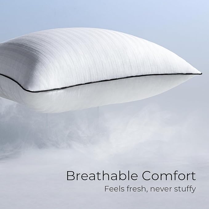 Phantoscope Synthetic Down Pillow Insert - 12x20 Down Alternative, Ultra Soft Large Rectangle Throw Pillow with 100% Cotton for Couch Sham, Bed Sleeping (White, Set of 1)