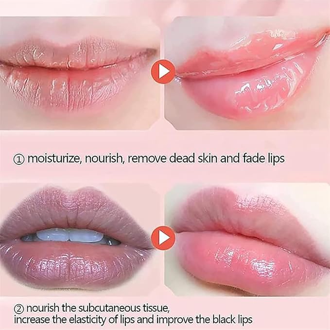 2 Packs Fruit Lip Balm, Moisturizing & Smoothing Lip, Hydrate Repair Prevent Dry Cracked Lip Sleeping Lip Mask, Effective Reduces Lip Lines Lip Care (Honey & Strawberry)