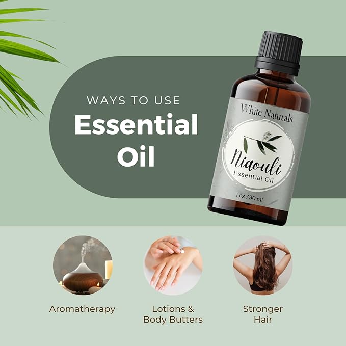 Organic Niaouli Essential Oil - 100% Pure & Natural -Premium Therapeutic Grade with Premium Glass Dropper - Undiluted Natural/Homeopathic Aromatherapy Scented, Great for DIY Candle Making, Massage