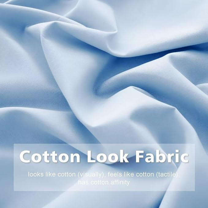 Twin Size 3 Piece Bed Sheet Set - Ultra Imitation Cotton-Premium Breathable & Cooling Sheets - Hotel Luxury Bed Sheets Deep Pocket up to 15"- Wrinkle, Fade, Stain Resistant (Light Blue, Twin)