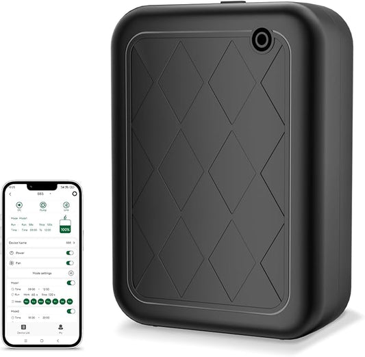 Bluetooth Waterless Essential Oil Diffuser Scent Machine Wall Mounted Electric Scent Diffuser for Hotel Home for 1000-3000sq .ft Coverage APP Controlled Aroma Diffuser For Aisle 260ML Capacity (Black)