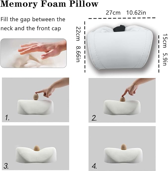 TOPABYTE Car Neck Pillow for Tesla Model 3 Model Y Model S Model X Cybertruck and Most Cars, Memory Foam Ergonomic Design Seat Neck Support Headrest, 2 Pieces, White