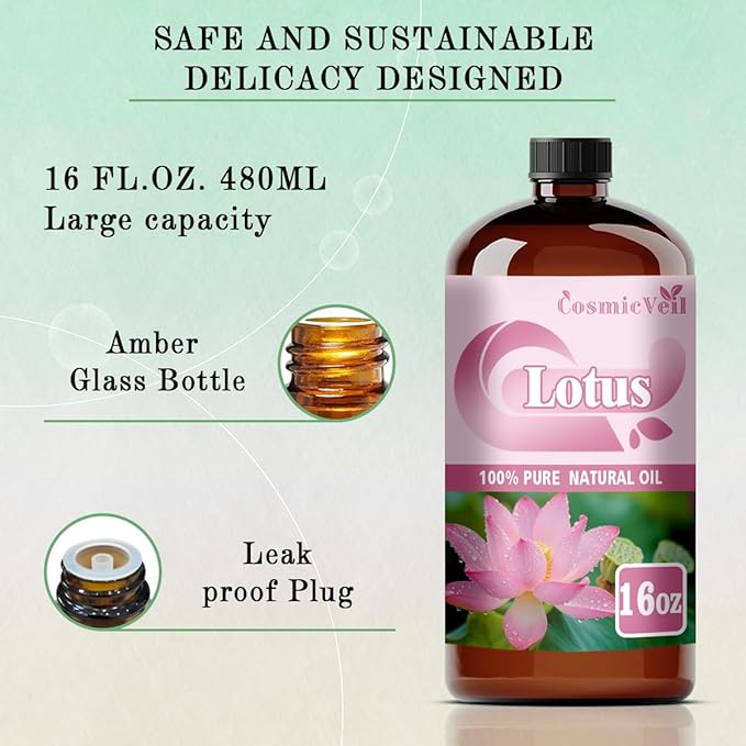 Jasmine Essential Oil Jasmine Oil for Aroma Diffuser,Humidifier,Home Fragrance,Cleaning,Body Care,Massage,Yoga,DIY Candle,DIY Soap CosmicVeil（Jasmime，16 Fl Oz (Pack of 1)）