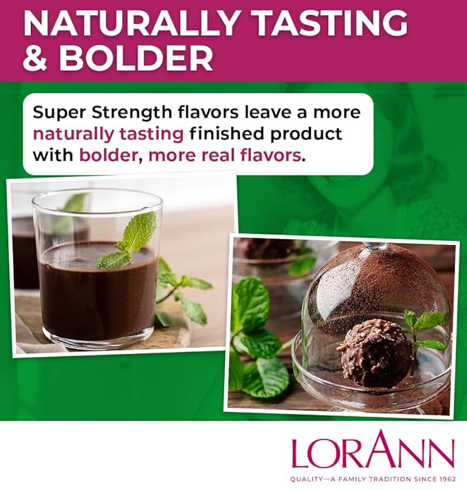 LorAnn Oils Super Strength Flavoring - Used For Candy Making, Flavoring Extracts, Baking, Hard Candy, and Flavor Oils - Bold, Natural Flavors 4X Stronger Than Extracts - Mint Chocolate Chip, 1 fl oz