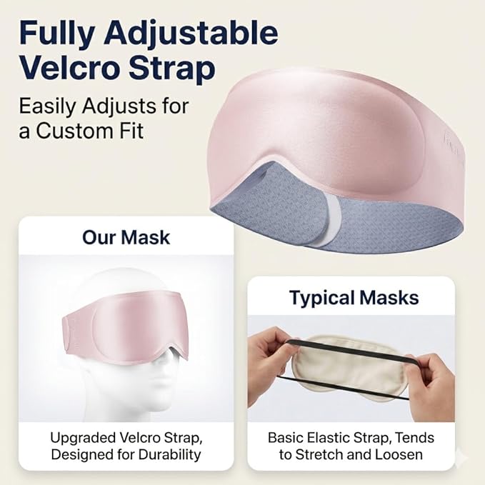 Weighted Sleep Mask for Women Men: 3D Contoured Eye Mask with Full Coverage Eye Cover, Lavender Scent