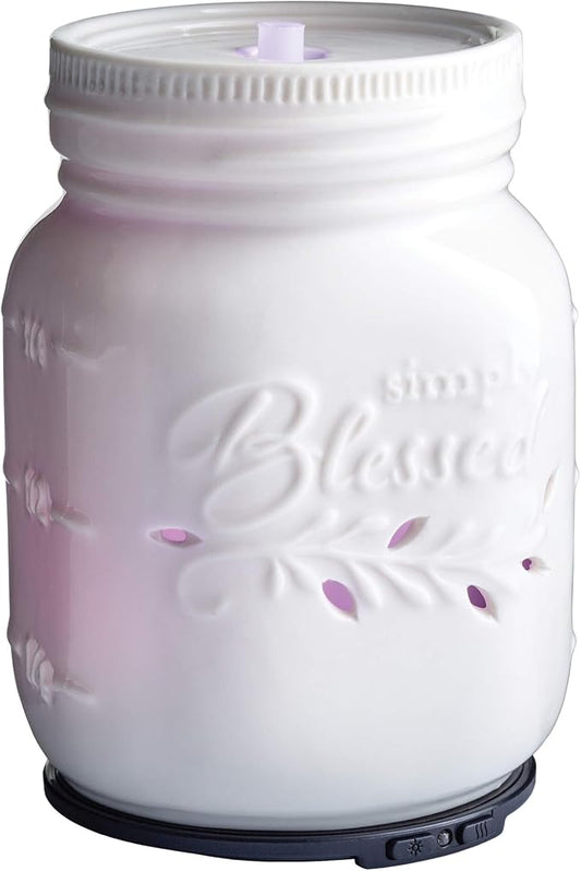 Airome Mason Jar Medium Essential Oil Diffuser|100 mL Humidifying Ultrasonic Aromatherapy Diffuser 8 Colorful LED Lights, Intermittent & Continual Mist, Auto Shut-Off