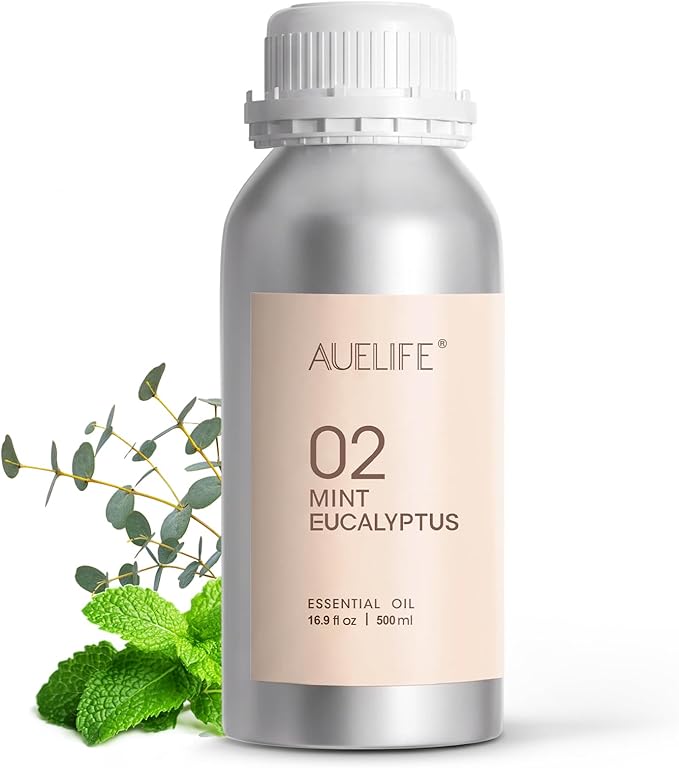Mint Eucalyptus Essential Oil, 500ml (16.9 fl oz) – Aluminum Bottle