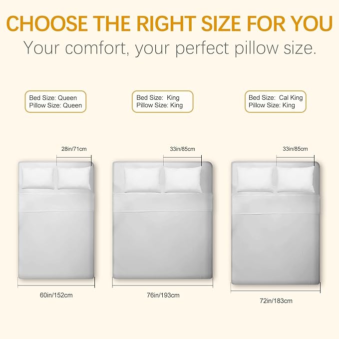 Shredded Memory Foam Bed Pillows Adjustable Hotel Quality Pillows for Side, Back and Stomach Sleeper, Breathable Washable Cover, Oeko-TEX Certified Queen Size Set of 2