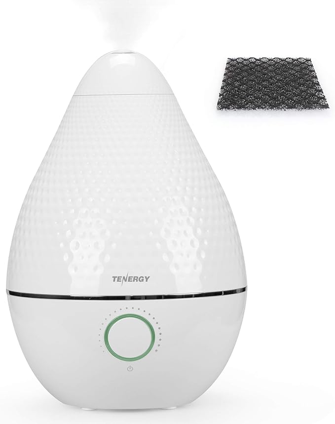 Tenergy Pluvi Ultrasonic Cool Mist Humidifier Advanced Mist Generator Essential Oil Diffuser, 360°Adjustable Mist Outlet, Auto-Shut Off Easy to Clean, 2.5L Quiet Humidifier