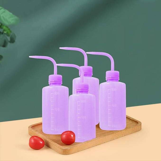 4 Packs Tattoo Wash Bottle Water Squirt Squeeze Diffuser Bottles (Purple, 250ml)