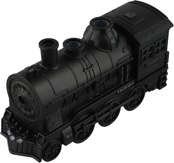 300ml Steam Train Essential Oil Diffuser Cool Mist Humidifier with Retro Design Ultra-Quiet Operation Dual Ambient Light Modes Auto Shut-Off for Bedroom or Office(Black)