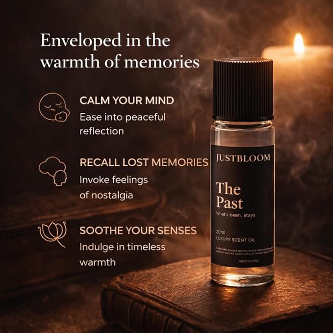 Hotel Essential Scent Diffuser Oil: 20ml Luxury Aroma Oil for Waterless Diffusers, Dry Soft Woody Scent for Home, Hotel, Office & Relaxation (20ml, The Past)