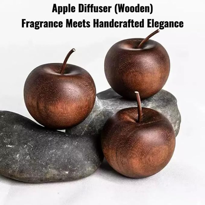 1 Packs Wood Apple Essential Oil Diffuser Bulk Small Passive Oil Diffusers Aromatherapy Round Wooden Grain Portable Air Freshener for Car Aromatherapy Home Office Bathroom(Brown)