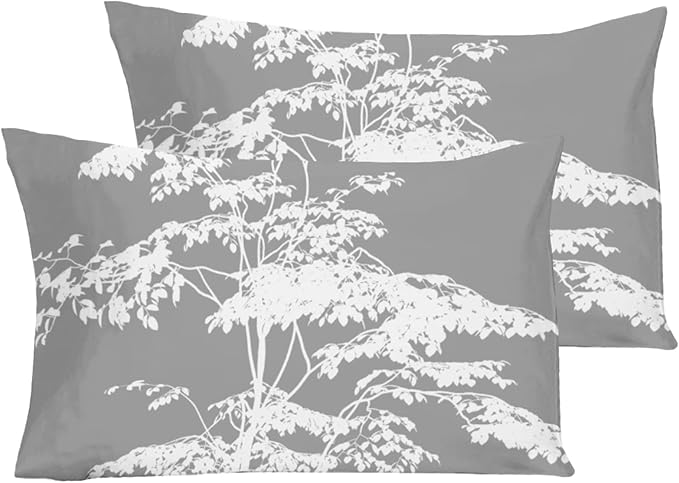 YIYEA King Size Pillow Cases Set of 2, Ultra Soft Double Brushed Microfiber Pillowcases King, Floral Bed Pillow Covers, Fade Resistant, Easy Slip-On (20"x36")