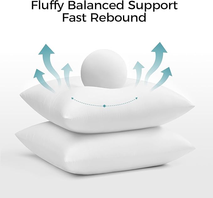 puredown® 22x22 Throw Pillow Inserts Set of 1 – Supportive & Fluffy Down Alternative Pillow Forms for Couch, Sofa & Bed, Indoor Decorative Cushion Stuffer