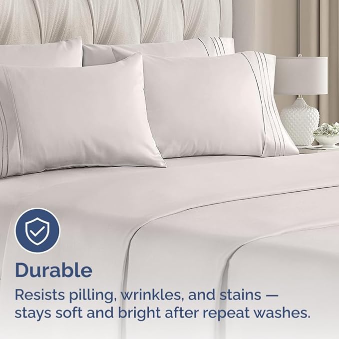 Standard Pillow Cases Set of 8 - Ultra Soft Hotel Quality Pillowcase Covers - Comfy & Wrinkle Free - Shrink, Stain and Fade Resistant - Machine Washable Pillow Protectors - 8 Piece Set - Light Grey