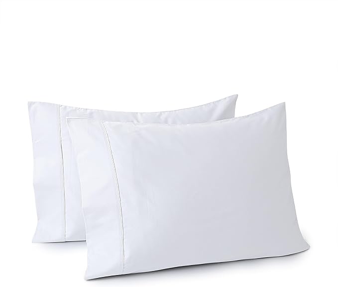 Shunjie.Home 100% Egyptian Cotton Pillow Cases Set of 2,Queen Size 400 Thread Count Cooling Pillowcases,Soft and Breathable Pillow Covers with Envelope Closure,20x30 Inches,White