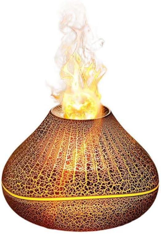 Auto Shut-Off Waterless Protection Smart Flame Essential Oil Diffuser with Colorful Light