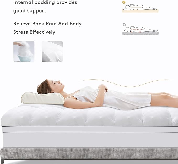 SameBed Mattress Topper Twin,Extra Thick Mattress Pad Cover for Back Pain,Cooling Mattress Protector with 8-21 Inch Deep Pocket,Overfilled Down Alternative Filling,White
