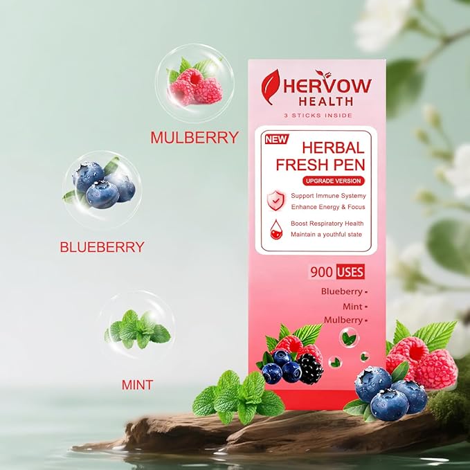 【HERVOW】 Portable Aromatherapy Diffuser for Essential Oils – 900 Uses Long Lasting, No Electricity, Natural Mint Lavender Chamomile, for Home Car Office Travel, Calming Air Freshener Gift