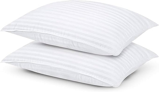 Bed Pillows Set of 2 Queen Size – Soft & Fluffy Down Alternative Microfiber Filling, Cooling Hotel Quality Support for Back, Side & Stomach Sleepers, White