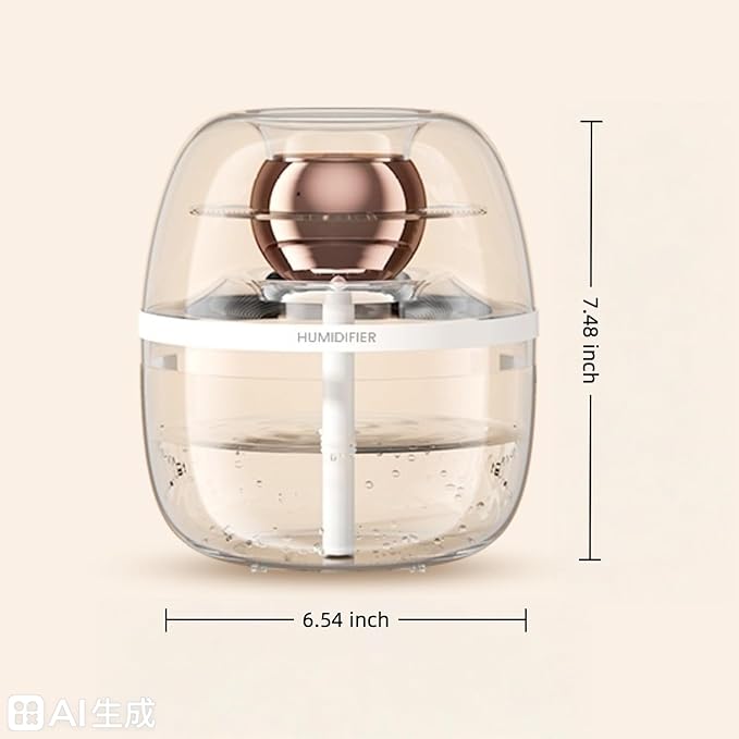 Double Spray Humidifiers For Bedroom,3L Cool Mist Ultrasonic Humidifier with Night Light,Living Room Humidifier, Automatic Mode Humidity Sensor for Bedroom Large Room Home Office & Plants (Green)